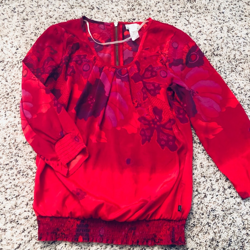 Gorgeous Red & Purple Floral Top, Small